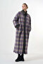 Long Wool-Blend Patterned Coat - Blue - 2