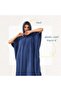 Plain Cappa Bathrobe, Stitched Sides, Blue - 5