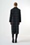 Double-Breasted Long Coat - Gray - 3
