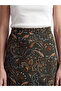 Peak New Season Khaki Patterned Skirt with Elastic Waist - 3