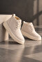Men's Beige Thick Sole Waterproof Lightweight Lace-Up Comfortable Fur Lined Men's Boots - 6