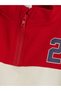 Two Mt Shop Quality Lcw Baby Red Color Block Baby Boy Sweatshirt and Sweatpants - 3
