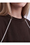 Özmarka New Season Brown Soft Touch Oversize Women's Sweatshirt - 3