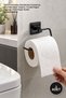3 Pieces Metal Black Toilet Roll Holder – Adhesive, No Drilling Required, Rustproof Metal Matte Black Design, Toilet Paper Holder, Toilet Paper Holder