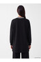 Two Mt Shop Quality Lcw Everyday Black Oversize Soft Touch Women's Sweatshirt Tunic - 4
