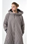 Plus-Size Hooded Diamond-Quilted Coat - Gray - 4
