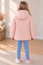 Flowered Baklava Patterned Girls' Water and Wind Proof Hooded Coat - 3