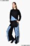 Design Denim Detail Two-Piece Women's Set - 3