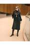 Long Wool and Cashmere Coat - Emerald - 2