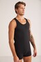 Self-Patterned, Round Neck, Strappy Modal Jacquard Pattern Men's Undershirt - 2
