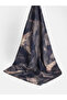 Two Mt Shop Quality Lcw Modest Navy Blue Voile Patterned Women's Shawl - 2