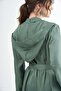 Belted Linen-Blend Overcoat with Zip Pockets - Green - 3