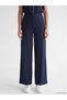 LCW EVERYDAY Navy Scuba Fabric Striped Standard & Regular Wide-Leg Women's Pants—The ALITA CITY Difference - 2