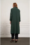 Double-Breasted Linen Overcoat - Green - 3
