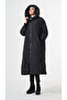 Plus-Size Hooded Diamond-Quilted Coat - Black - 4