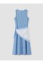 Two Mt Shop Quality Lcw Comfort Indigo Denim Straight Standard & Regular V-Neck Long Jean Dress - 6