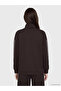 Alita City Lcw Modest Brown Interlock Plain Oversize Women's Sweatshirt Tunic with a Difference - 4