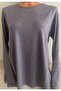 Er Clothing Combed Cotton Blouse Long Sleeve Crew Neck Stone Gray