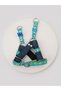 Dog Chest Harness Adjustable for Small & Small Breeds, Blue with Paw Pattern on the Collar Cord - 2
