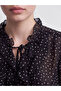 I Tied-Off Roba Collar Polka Dot Ruffle Blouse from Freezen Store - 4