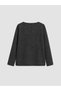 Two Mt Shop Quality Lcw Curve Black Combed Cotton Patterned Oval Neck Long Sleeve Women's Blouse - 5