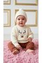 Knitwear Sweater Pine and Deer Embroidered Camisole Pants Knitwear Pompom Hat Oversize Model 3-Piece Unisex Set - 3