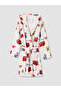 Two Mt Shop Quality Lcw Home Mixed Dobby Printed Children's Bathrobe