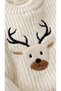 Knitwear Sweater Pine and Deer Embroidered Camisole Pants Knitwear Pompom Hat Oversize Model 3-Piece Unisex Set - 5