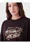 Two Mt Shop Quality Lcw Modest Brown Interlock Printed Oversize Women's Sweatshirt Tunic - 3