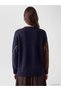 Navy Blue Diamond Patterned Women's Knitwear Tunic - 4