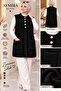 Women's Angora Knitwear Vest, Hijab, Knitted, Buttoned, Pocketed, Patterned, Soft Vest - 2