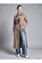 Two Mt Shop Quality Lcw Studio Beige Striped Standard & Regular Shirt Collar Long Shirt Dress