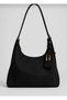 Mini Charm Detailed Suede Shoulder Bag