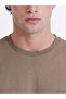 Vizyon New Season Brown Crew Neck Long Sleeve Combed Cotton Men's T-Shirt - 3