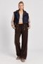 Contrast Color Parachute Garnished Suit Lby0088 Dark Blue Brown - 2