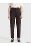 Brown High Waist Slim Fit Women's Trousers - 2