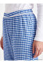 Navy Blue Plaid Women's Pajama Bottoms - 3