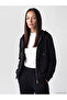 Black Thick Oversize Women's Zippered Sweatshirt - 5