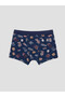 Peak New Season Navy Blue Printed Boys' Boxer 3-Pack - 3