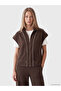 Peak New Season Brown High Collar Soft Touch Women's Vest - 2