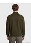 Khaki Stand Collar Printed Men's Sweatshirt - 5