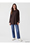 Özmarka New Season Brown Crew Neck Women's Sweatshirt Tunic - 2