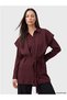Burgundy Shawl Detailed Women's Shirt Tunic