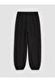 Two Mt Shop Quality Lcw Kids Black Plain Extra Loose & Extra Baggy Elastic Cuff Girls' Jogger Pants - 5