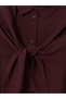 Burgundy Shawl Detailed Women's Shirt Tunic - 6
