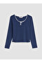 Two Mt Shop Quality Lcw Dream Indigo Plain Long Sleeve Women's Pajama Set - 6