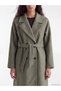 Gencc Quality Xside Brown Double-Breasted Collar Belted Women's Cashmere Coat - 3