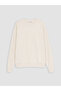 Texx Store Quality Lcw Vision Ecru Oval Collar Oversize Women's Sweatshirt - 5