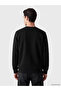 Vizyon New Season Black Crew Neck Printed Men's Thick Sweatshirt - 3