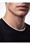 Vizyon New Season Black Crew Neck Combed Cotton Men's T-Shirt - 3